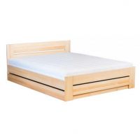 Drewmax - ŁÓŻKO DREWNIANE Bukowe | z pojemnikiem F | LK198 BOX | 90x200