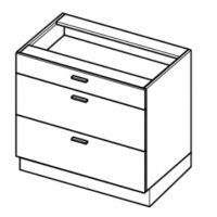 LAYMAN - BLANKA Szafka DS 9/3 kuchenna 90 cm dolna z trzema szufladami (starmotion)