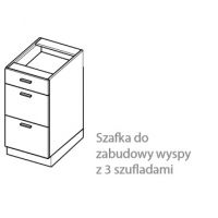 LAYMAN - NAVIA Szafka DSW 6/3 kuchenna 60 cm dolna wyspowa z trzema szufladami