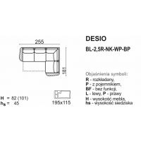 Meblomak - DESIO Narożnik BL-2,5R-NK-WP-BP lub BL-WP-NK-2,5R-BP z funkcją spania .