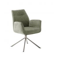 MC AKCENT - DIVERIA E Krzesło | Nogi skośne stal szlachetna szczotkowana | Obrót siedziska | Tkanina typu szenil Oliwka | DI4E23OL