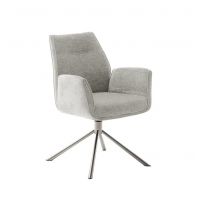 MC AKCENT - DIVERIA E Krzesło | Nogi skośne stal szlachetna szczotkowana | Obrót siedziska | Tkanina typu szenil Beżowe | DI4E23TA