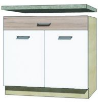 FADOME - ECONO Szafka ECO-7D Kuchenna | 90 cm | Dolna | Korpus sonoma | Okucia Basic