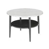 SIGNAL - ELLA B Ława | Biały efekt marmuru | Czarny