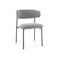SIGNAL - ELTON Krzesło | Tkanina 232 Szary | Stelaż Czarny mat | 4 sztuki | DOSTĘPNE OD RĘKI