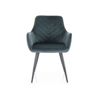 SIGNAL - FIG Velvet Krzesło | Tkanina Bluvel Zielony 78 | Stelaż Czarny mat