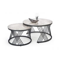 HALMAR - FLAMINGO Ława | zestaw | Spiek- popielaty/marmur