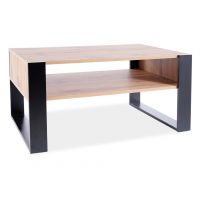 SIGNAL - GEMA Ława | Płyta laminowana | Dąb Wotan | Czarny | z PL