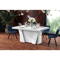 HUBERTUS - GRANDE Stół 160-412x100 | Biały połysk