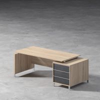 BIURO SERWIS - H-BOX Biurko z pomocnikiem H-204 | front - płyta meblowa