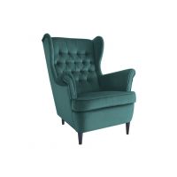 SIGNAL - HARRY Velvet Fotel | Tkanina | Zielony | Bluvel 78 | Nogi wenge | z PL