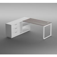 BIURO SERWIS - INTELLI Biurko z Szafką Pomocniczą I-224 | Na Stelażu Metalowym | 180x160 cm