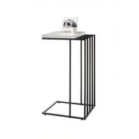 MC AKCENT - JUBA Stolik 40x35x70 | Blat MDF biały lakier matowy | Stelaż metal czarny mat | 58306WS9