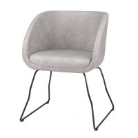 GROSPOL - JULA Krzesło Konferencyjne V Black / White / Chrome | Podstawa Stalowa - Płoza