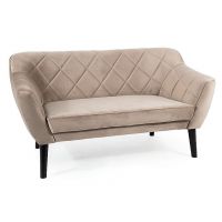 SIGNAL - KARO 2 Velvet Sofa 2 osobowa | Ciemny beż | Bluvel 40 | Nogi WENGE | z PL