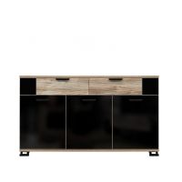 LIVEO - G-TE GT03 KOMODA CZARNY POŁYSK/DĄB