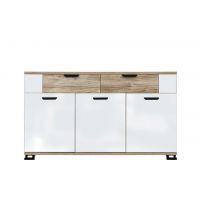 LIVEO - G-TE GT03 KOMODA BIAŁY POŁYSK/DĄB