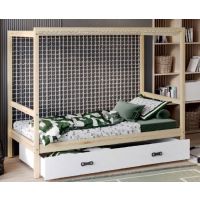 AJK meble - FOOTBALL Łóżko Parterowe 1-osobowe 160x80cm, kolor: Biały