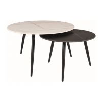 SIGNAL - KORA B Ława | Biały mat f80 | Czarny mat fi60 | Stelaż czarny