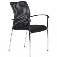 STEMA - Krzesło konferencyjne HN-7501 | Stelaż chromowany | Kubełek czarny