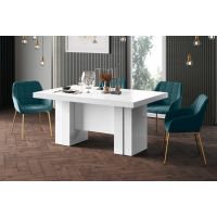 HUBERTUS - LARGO Stół 160-400x89 | Biały połysk