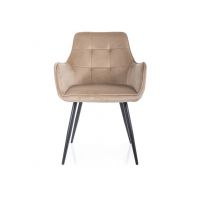 SIGNAL - LEMON Velvet Krzesło | Tkanina Beż Bluvel 28 | Stelaż Czarny mat