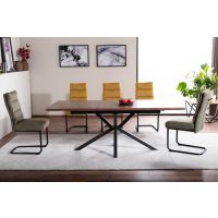 SIGNAL - LOGAN Stół 160-200x90 | Orzech | Czarny Mat | DOSTĘPNE OD RĘKI