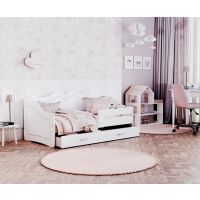 AJK meble - LILI Łóżko parterowe 1-osobowe z szufladą 160x80cm