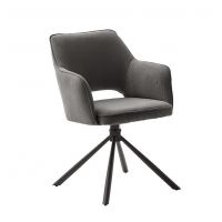 MC AKCENT - LUZON Krzesło | Obrót siedziska | Metal lakier czarny mat | Tkanina optyka sztruks antracyt | LZ4S52AN