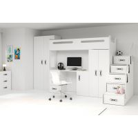 BMS - MAX 4 Łóżko piętrowe 1-osobowe 80x200 cm / kolor: Biały