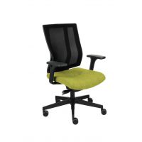 GROSPOL - MAXPRO Fotel Obrotowy BS Black / Chrom | Mechanizm Synchro Plus SP1 z regulacją głębokości | Podłokietniki R7 / R10 | Oparcie Siatkowe