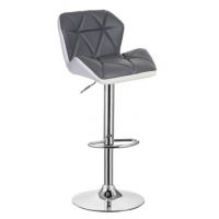 FURNITEX - N-62 Hoker | Szaro-biały | Stelaż chrom | Regulowana wysokość