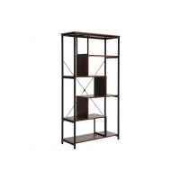 SIGNAL - NET B Regał | Ciemny orzech | Czarny