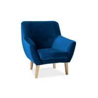 SIGNAL - NORDIC Fotel 1 | Velvet tkanina | Granatowy | Bluvel 86 | z PL
