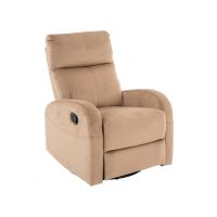 SIGNAL - OLIMP Velvet Fotel rozkładany z funkcją bujania | Tkanina | Beż Bluvel 28 | z MR