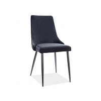 SIGNAL - PIANO B VELVET Krzesło | Stelaż czarny | Tkanina Bluvel 19 Czarny