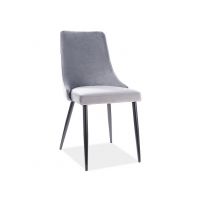 SIGNAL - PIANO B VELVET Krzesło | Stelaż czarny | Tkanina Bluvel 14 Szary