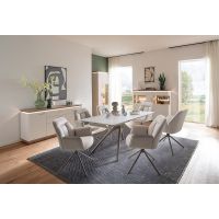 MC AKCENT - CERRITO Stół 160-220x90x76 | Ceramika marmur krem | Stelaż metal lakier taupe mat | CE16TMCM