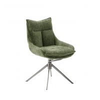 MC AKCENT - PARKER E Krzesło | Obrót siedziska | Stal szlachetna szczotkowana | Tkanina Oliwka | PK4E60OL