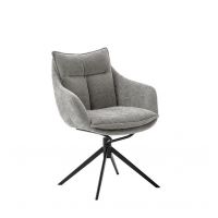 MC AKCENT - PARKER S Krzesło z podłokietnikami | Obrót siedziska | Metal lakier czarny mat | Tkanina Jasny Antracyt | PKAS60AN