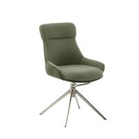 MC AKCENT - PELION E Krzesło | Obrót siedziska | Stal szlachetna szczotkowana | Tkanina Oliwka | PL4E54OL