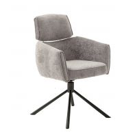 MC AKCENT - QUEBEC S Krzesło | Nogi skośne lakier czarny mat | Obrót siedziska | Tkanina typu szenil Taupe | QU4S45TA