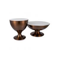 SIGNAL - SALSA Ława Zestaw | Biały | Miedziany