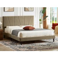 SIGNAL - SAVANA VELVET Łóżko 160x200 | Beż Tapicerka BLUVEL 28