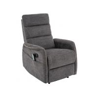 SIGNAL - SOLON M BREGO Fotel rozkładany z funkcja masażu | Tkanina | Ciemny szary BREGO 18 | z MR