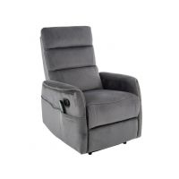 SIGNAL - SOLON M Velvet Fotel rozkładany z funkcja masażu | Tkanina | Szary Velvet 14 | z MR