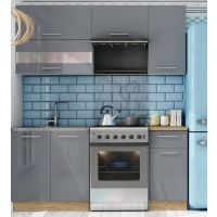 LIVEO - TIFFANY Kuchnia T35C/180 | Zestaw na 180 cm | Szary połysk