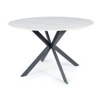 SIGNAL - TALIA Stół fi120X76h | Biały | Czarny