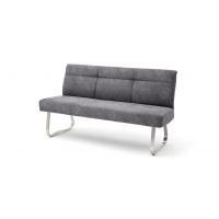 MC AKCENT - TALENA Ławka 180 | Płoza stal szlachetna szczotkowana | Tkanina antracyt | TB1838AN