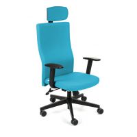 GROSPOL - TEAM PLUS Fotel Obrotowy HD Black / Chrome | Mechanizm Synchro Self SF2 Plus | Regulowane Podłokietniki | Zagłówek | Obciążenie do 150 kg